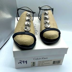 Calvin Klein Cane Burnished Calf Sandal